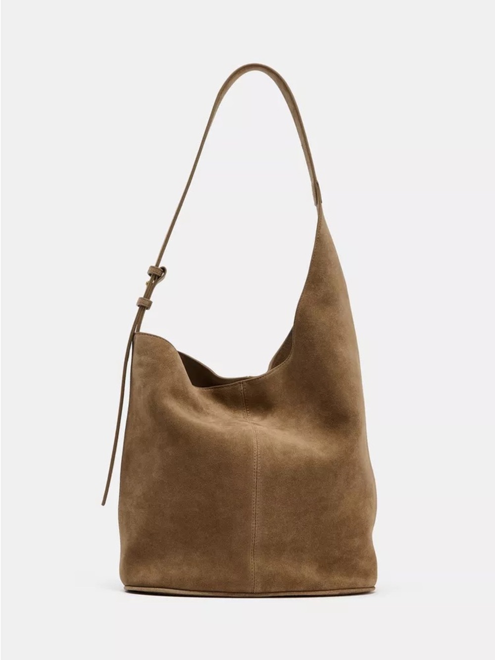 ZARA ASYMMETRIC LEATHER BUCKET BAG